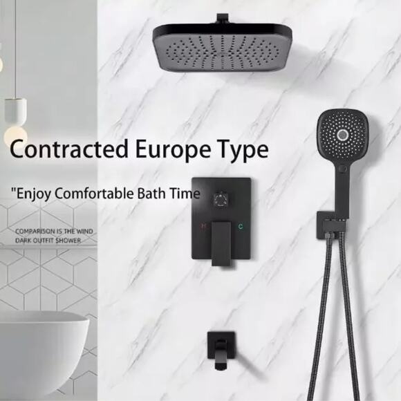 Ello & Allo Handheld Tub and Shower Faucet Head Combo Kit 8" - Picture 4 of 5